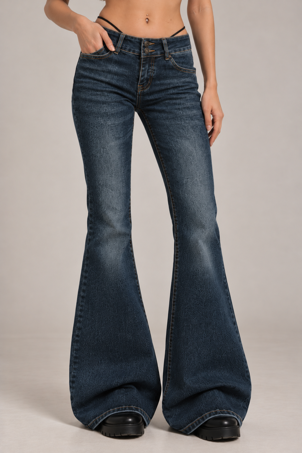 KAYO | DUNKELBLAUE FLARED JEANS
