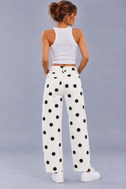 KAYO | POLKA DOT WIDE-LEG JEANS