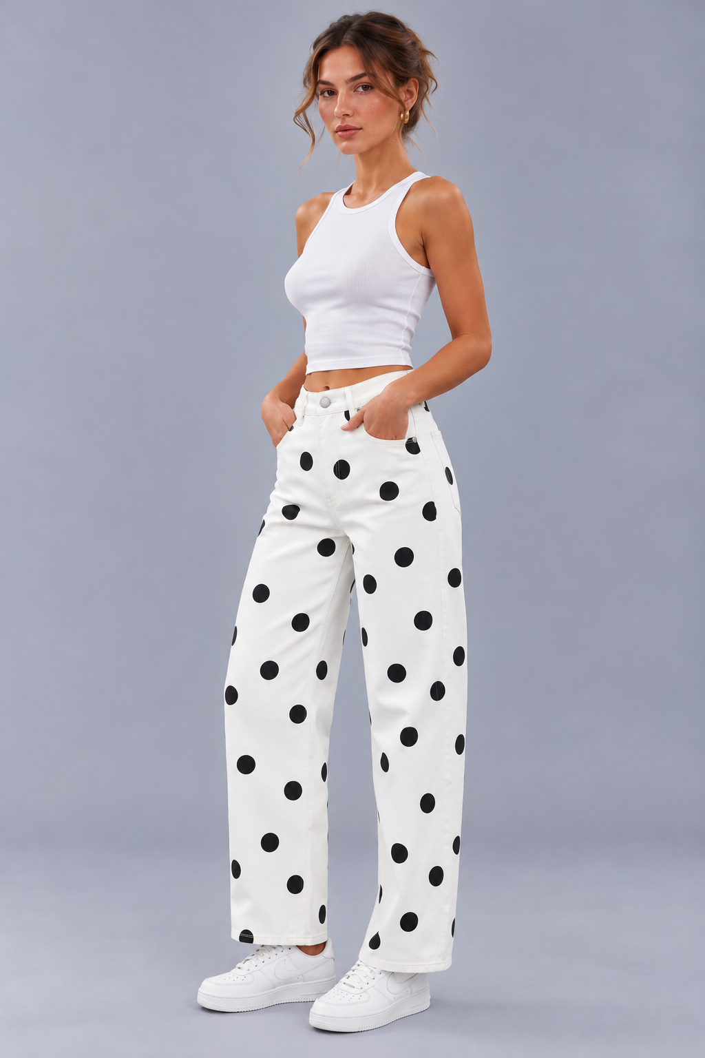 KAYO | POLKA DOT WIDE-LEG JEANS