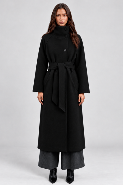KAYO | BELTED LONG WOOL COAT