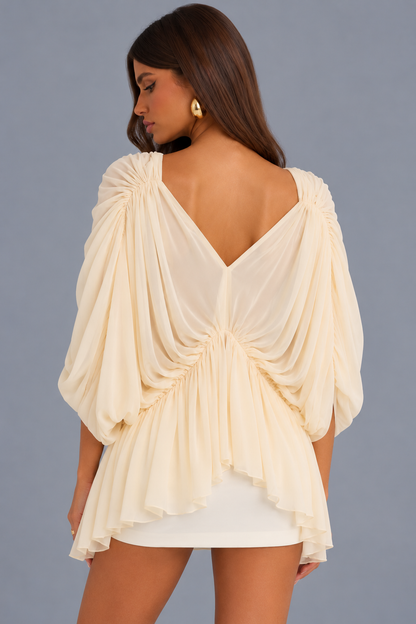 KAYO | TOP KOBO DRAPPEGGIATO IN CHIFFON