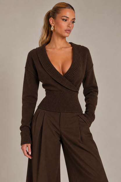 KAYO | TOP IN MAGLIA CON BORDI IN PIZZO