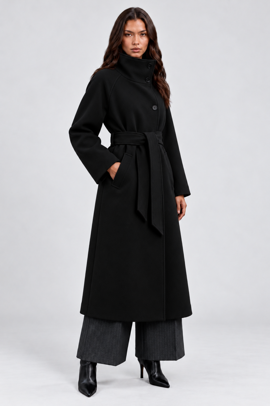 KAYO | BELTED LONG WOOL COAT