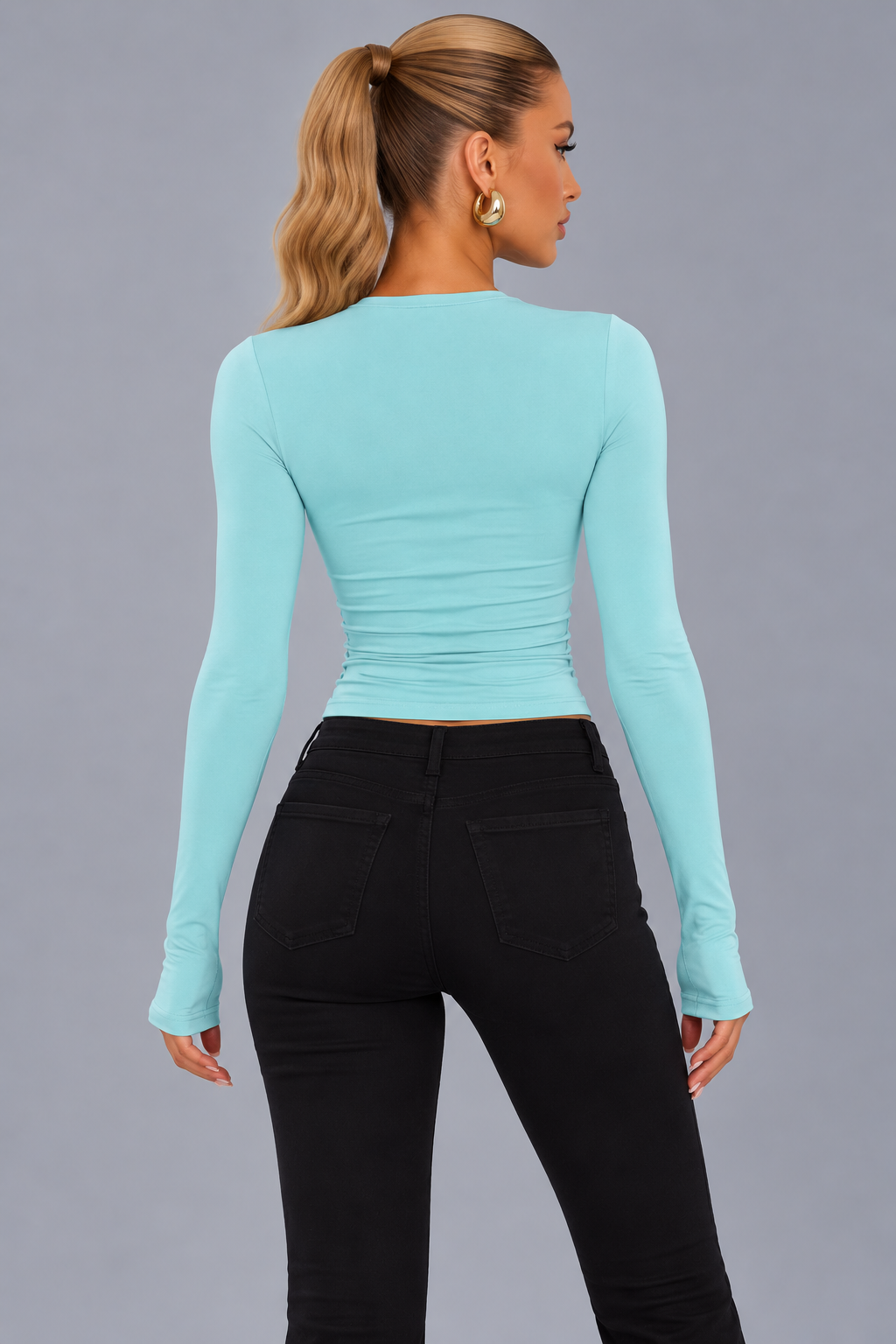 KAYO | RUCHED LONG SLEEVE TOP