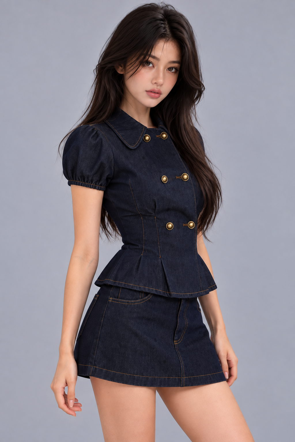 KAYO | DENIM PEPLUM SET