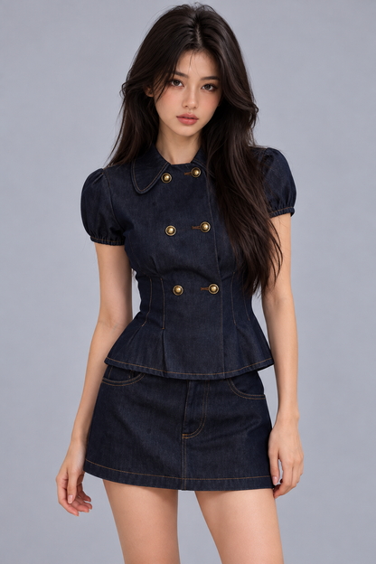KAYO | DENIM PEPLUM SET