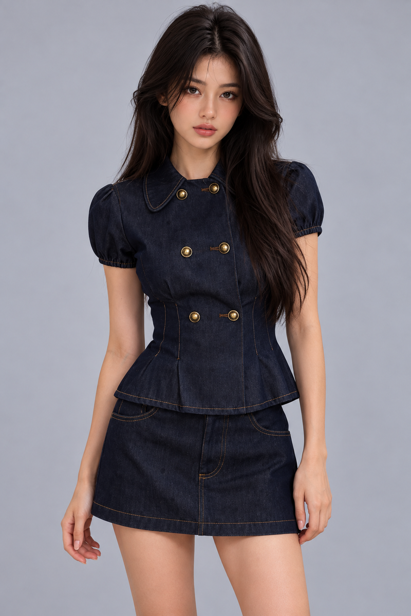 KAYO | DENIM PEPLUM SET