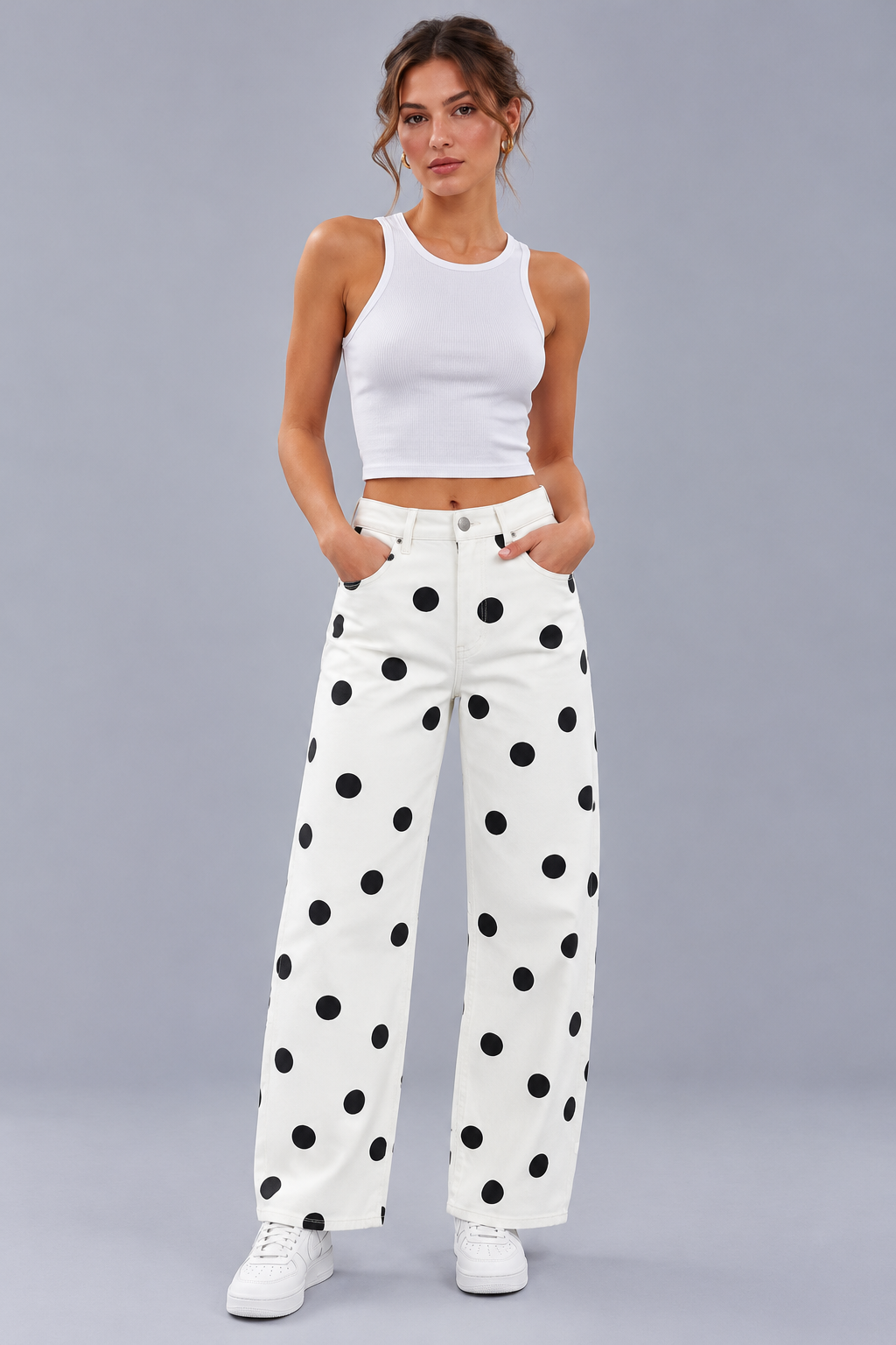 KAYO | POLKA DOT WIDE-LEG JEANS
