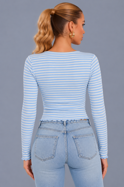 KAYO | REGGI STRIPED WRAP TOP
