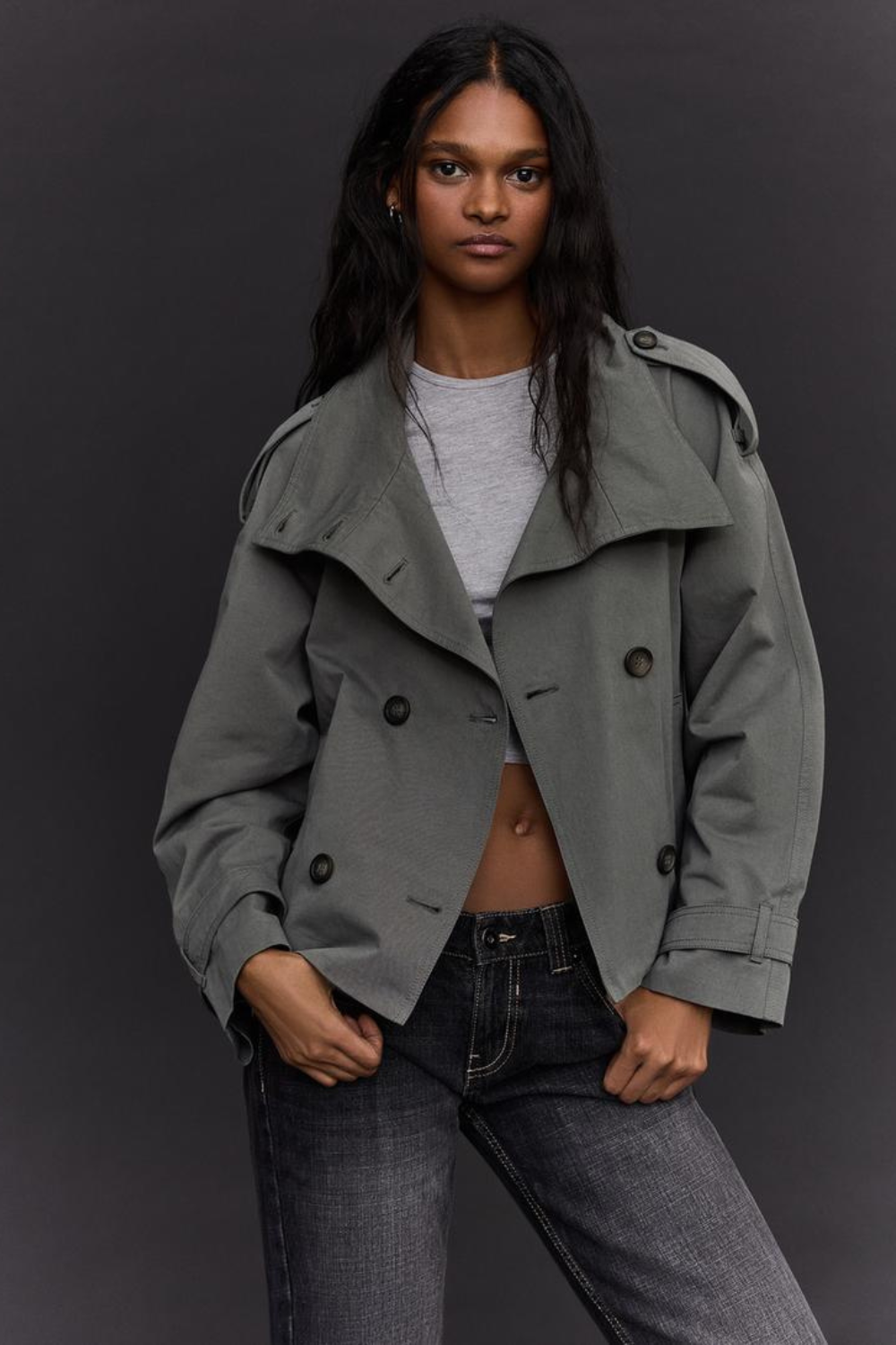 KAYO | CROPPED BELTED TRENCH JACKET