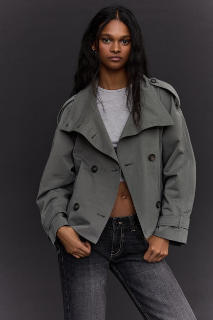KAYO | CROPPED BELTED TRENCH JACKET