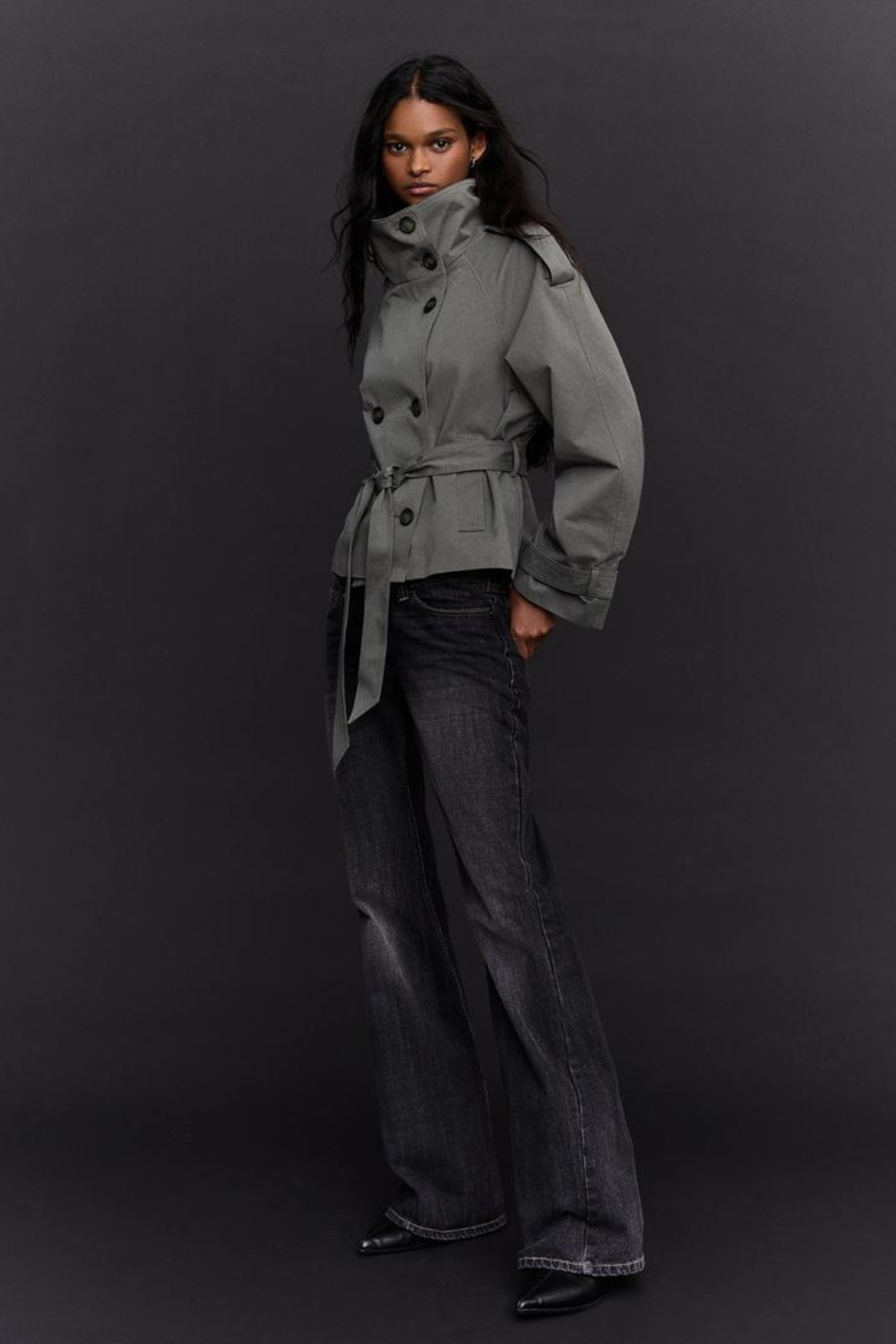 KAYO | CROPPED BELTED TRENCH JACKET