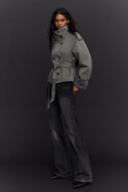 KAYO | CROPPED BELTED TRENCH JACKET