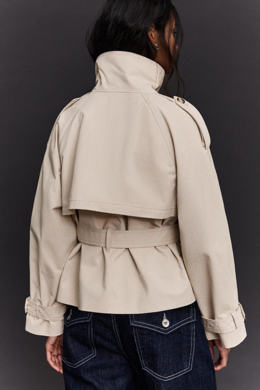 KAYO | CROPPED BELTED TRENCH JACKET