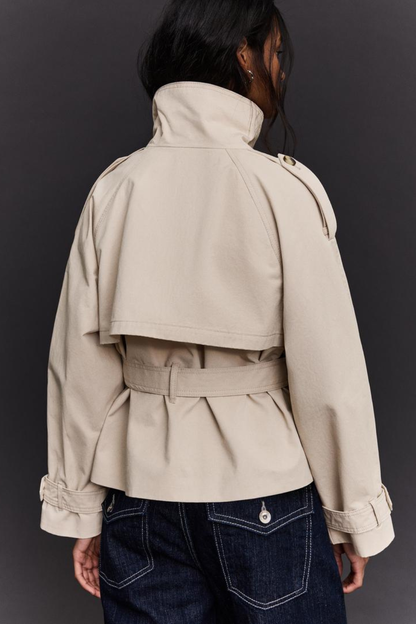 KAYO | CROPPED BELTED TRENCH JACKET
