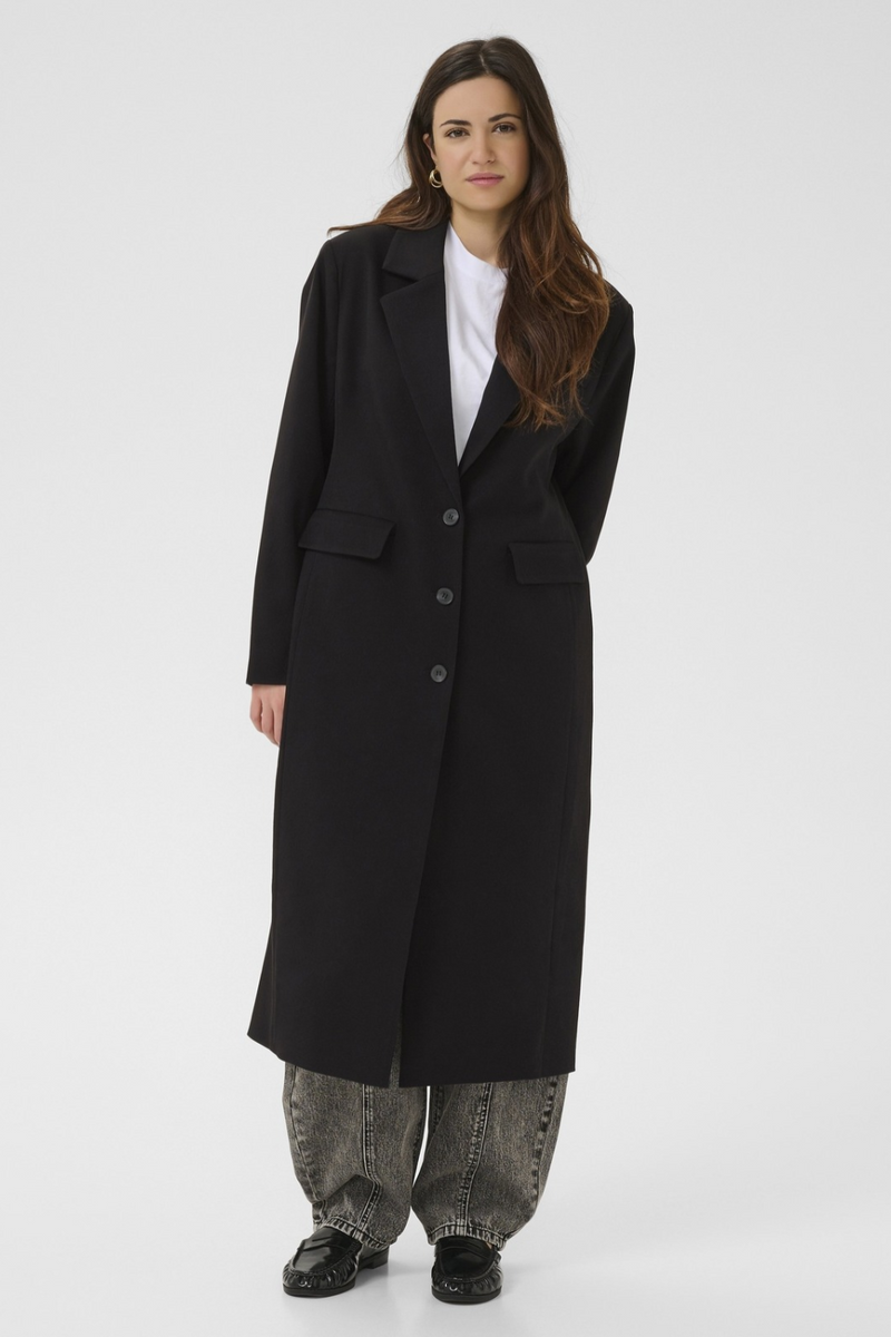 KAYO | BLACK DOUBLE-BREASTED TRENCH COAT
