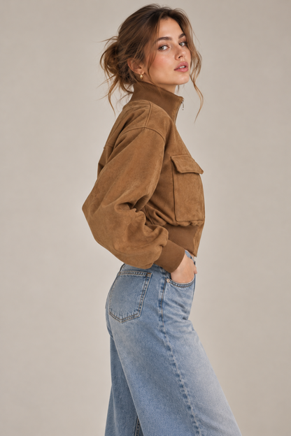KAYO | SUEDE AVIATOR ZIP-UP JACKET