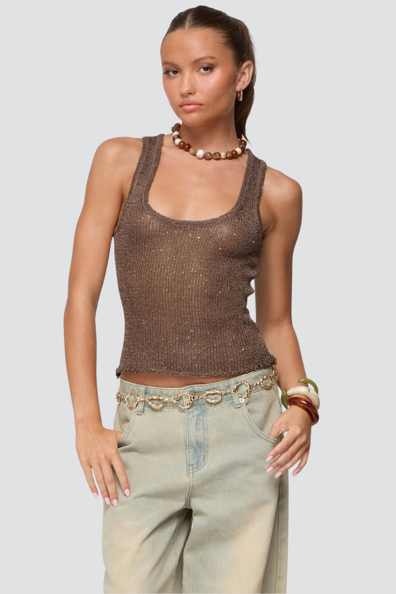 KAYO | ELVIRA SEQUIN KNIT TANK TOP
