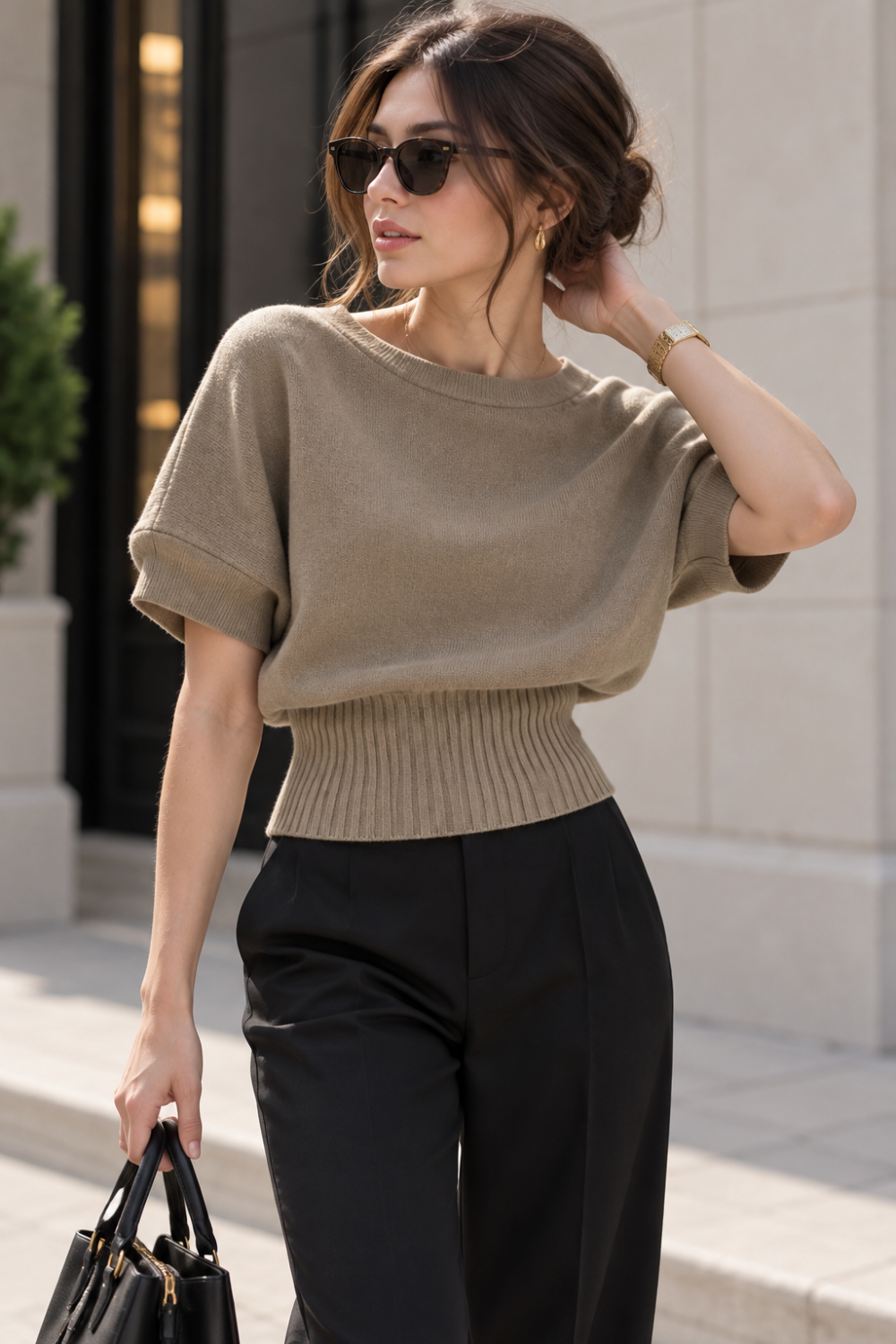 KAYO | HALF-HIGH NECK BATWING SLEEVE KNIT TOP