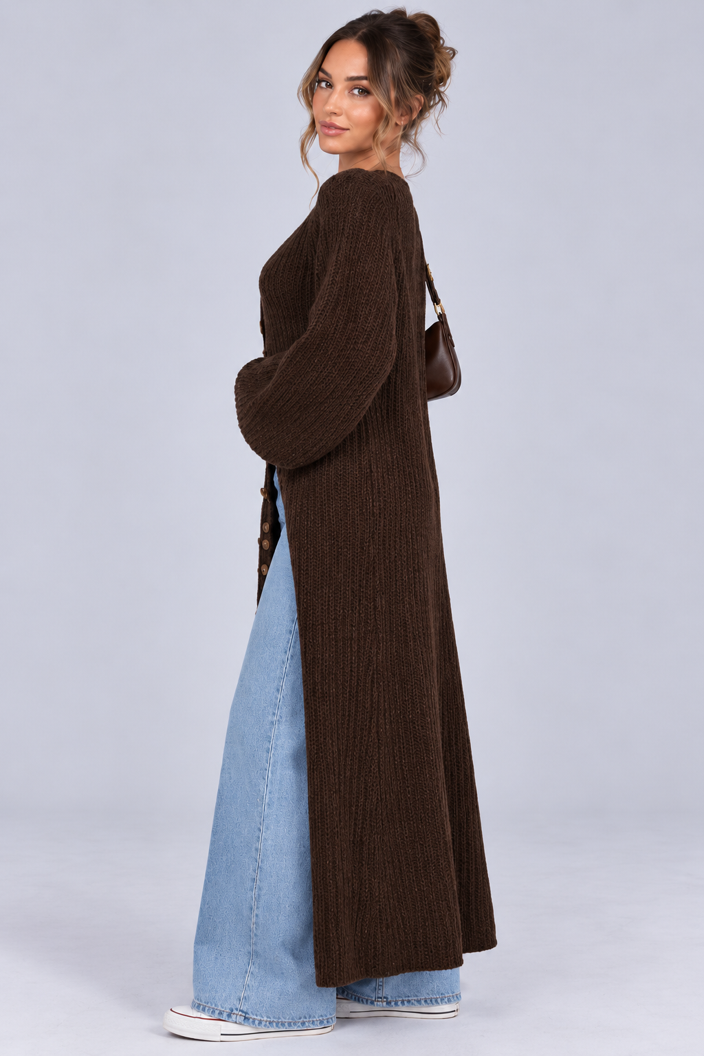 KAYO | LONGLINE RIBBED KNIT CARDIGAN