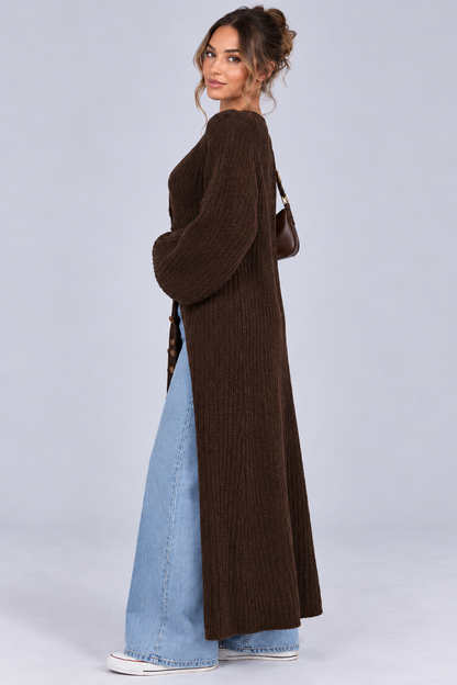 KAYO | LONGLINE RIBBED KNIT CARDIGAN