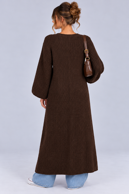KAYO | LONGLINE RIBBED KNIT CARDIGAN