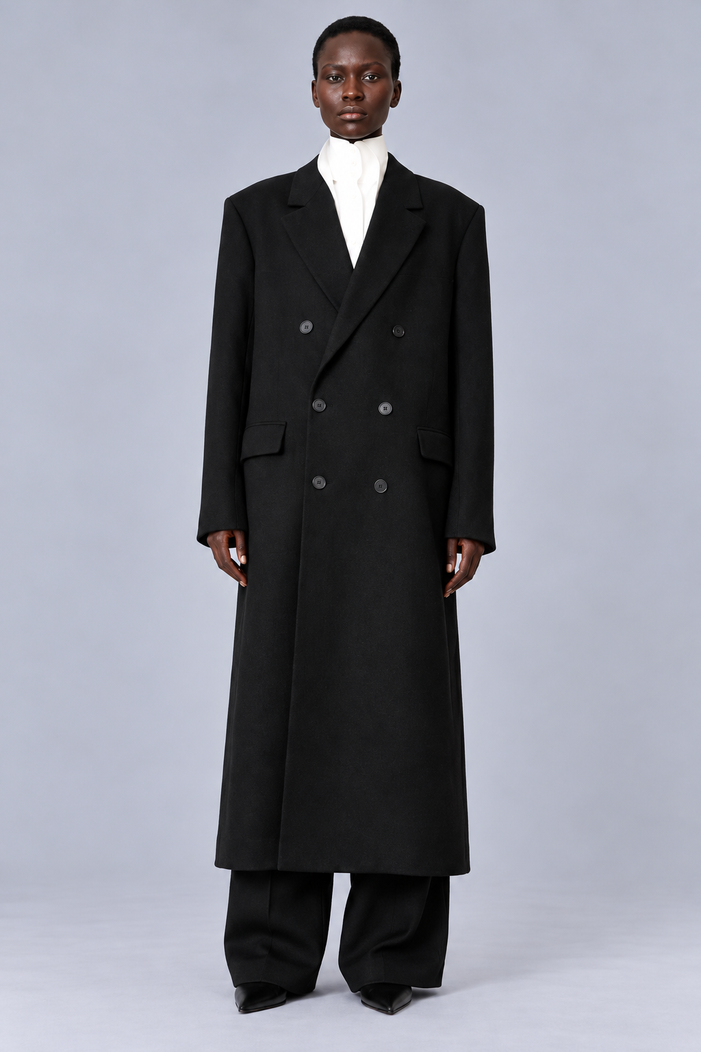 KAYO | BLACK DOUBLE-BREASTED COAT