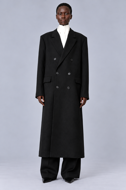 KAYO | BLACK DOUBLE-BREASTED COAT