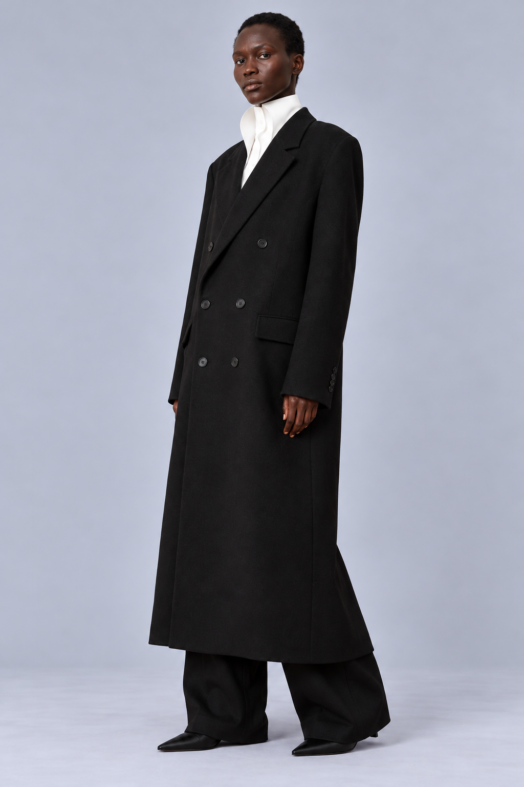 KAYO | BLACK DOUBLE-BREASTED COAT