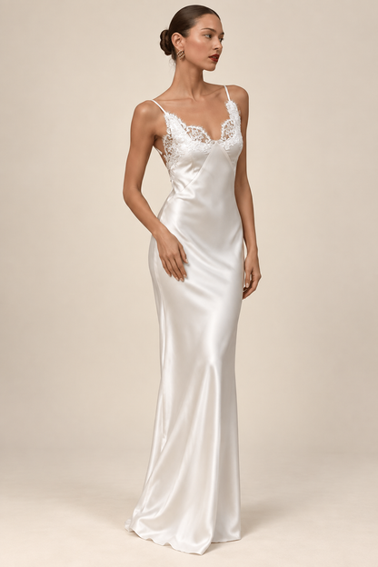 KAYO | SATIN AND LACE MAXI DRESS