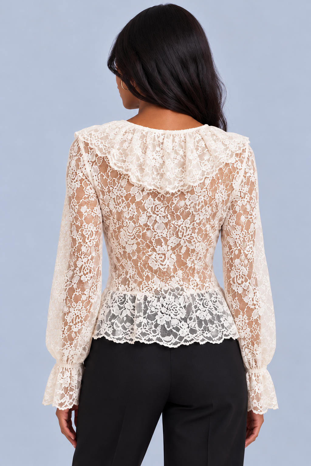 KAYO | FLORAL LACE RUFFLE BLOUSE