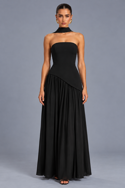 KAYO | BLACK ASYMMETRIC GOWN