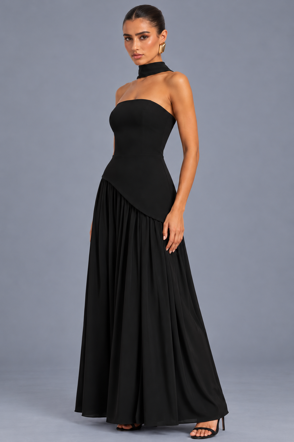KAYO | BLACK ASYMMETRIC GOWN