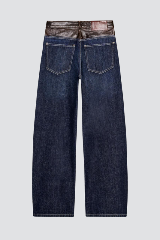 KAYO | JEANS DROIT LARGE TAILLE HAUTE CUIR